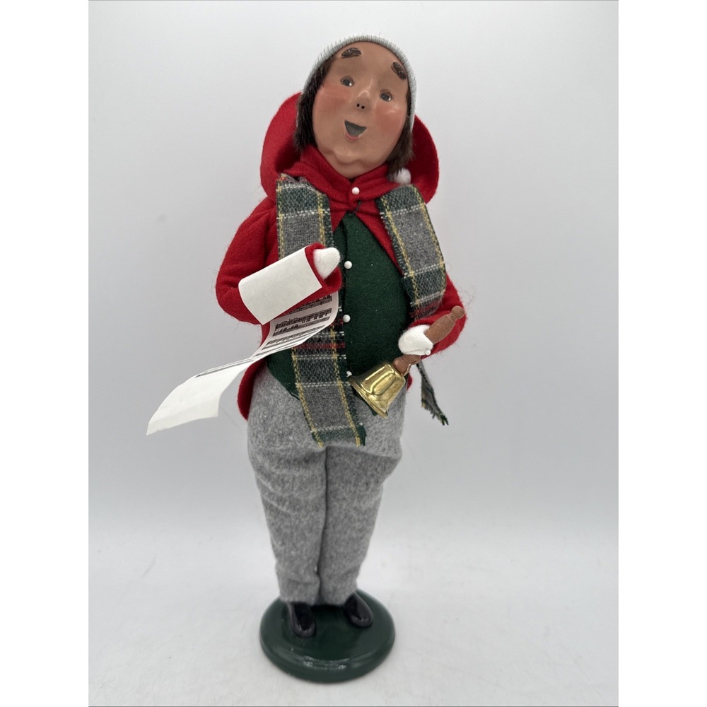 BYERS‎ CHOICE CAROLER Family with Bells Man w Bell & Sheet Music 2011